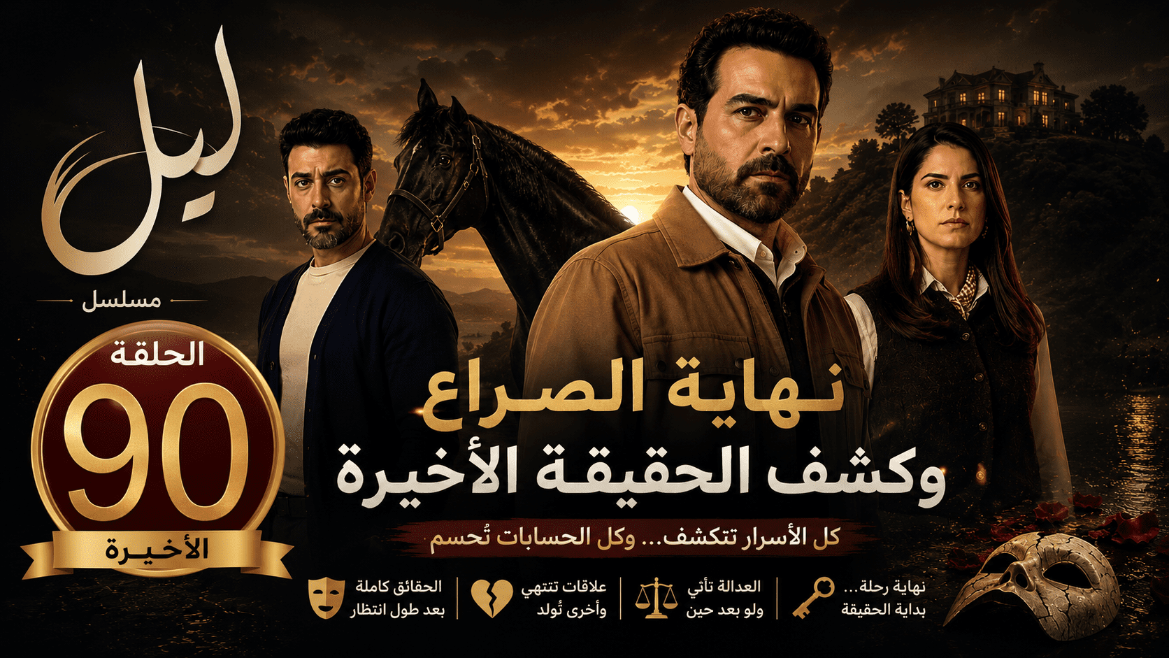 مسلسل ليل الحلقة 90 والأخيرة: نهاية الصراع وكشف الحقيقة الأخيرة